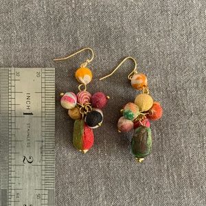 Fabric covered earrings